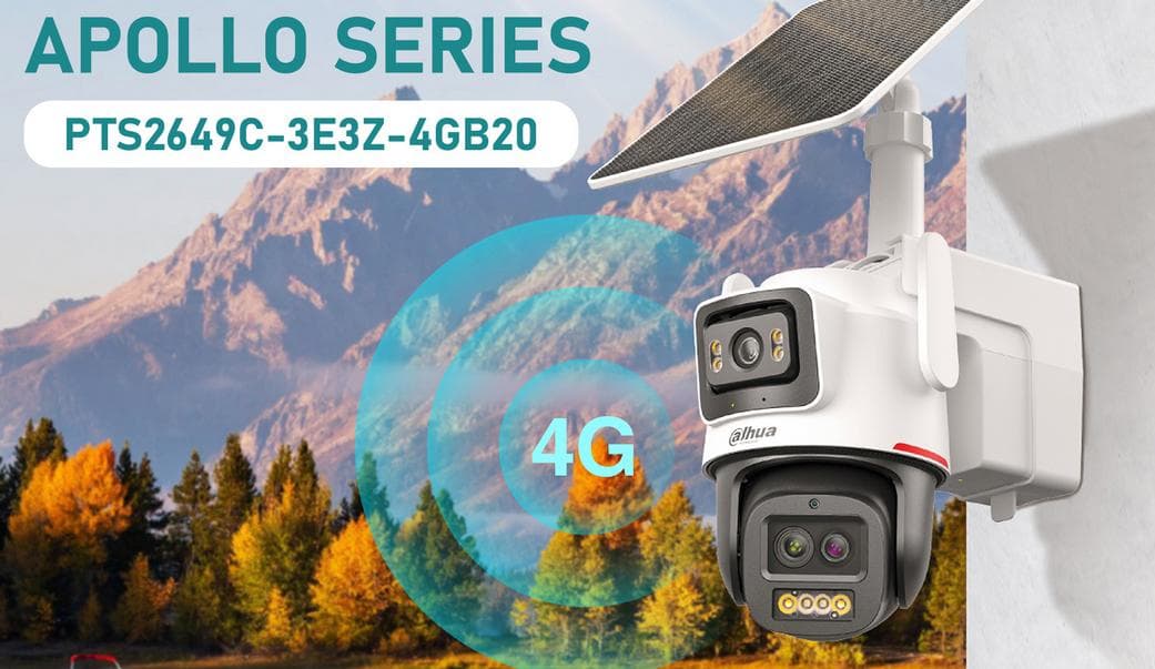 Camara PTZ solar 4G Apollo montada en exterior